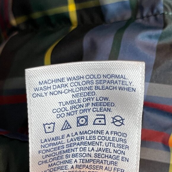 Lands End Women Green Tartan Plaid Down Full Zip Quilted Puffer Vest 1X - Picture 9 of 9